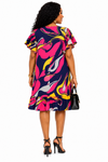 Artistic Flair Ruffle Midi Dress(Multi color)