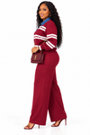 PREORDER 10 - WINE 2- PIECE KNIT PANT SET