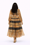 Velora Lace Illusion Luxe Skirt Set(Mustard)