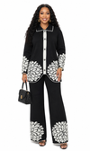 PREORDER 30- BLACK 2- PIECE  KNIT PANT SET