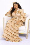 Champagne Royal Ruffle Couture Gown