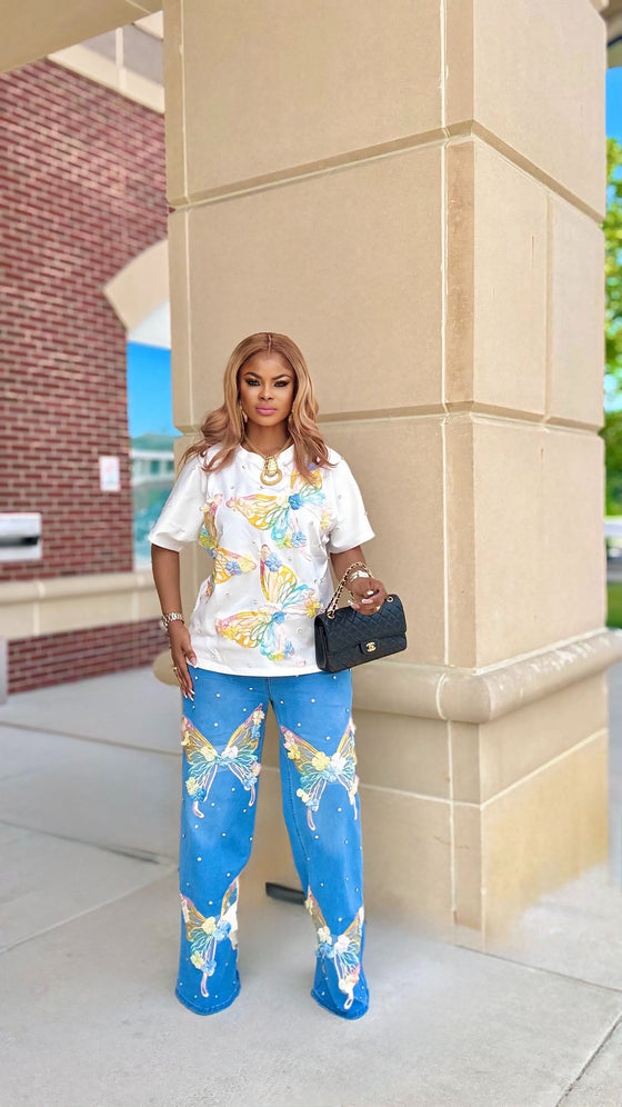 Butterfly Dreams Denim pants Set
