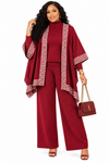 PREORDER 09- WINE 3-PIECE KNIT PANT SET