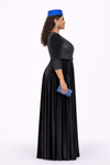 Luxury Velvet Peplum Dress(Black)