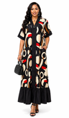 Iconic Flow Maxi Dress – Cocoa Luxe Print
