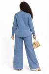 Star Bloom Denim Palazzo Set