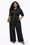 Classic Denim Utility Jumpsuit(Black)