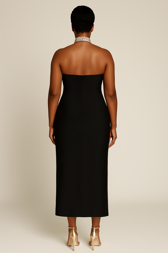 Midnight Chains” Strapless Bandage Dress(PREORDER)