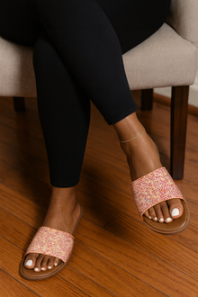  Multicolor Rhinestone Flat Slides