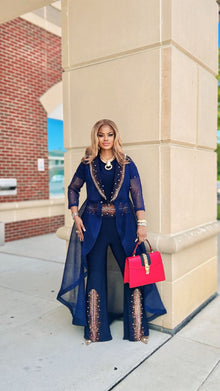  Royal Navy Rhinestone 3-Piece jacket Set ✨