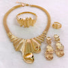 18K 
Abstract Waves Italian Gold jewelry Set