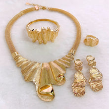  Abstract Waves Italian Gold jewelry Set