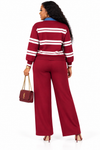 PREORDER 10 - WINE 2- PIECE KNIT PANT SET