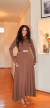 Mocha Turtleneck Flowy Maxi