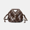 Luxe Woven Triangle Bag(Dark brown)