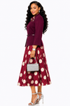 Royal Elegance Jacket & Midi Dress Set(Wine)