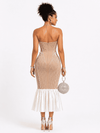 Champagne Pearl Illusion Mermaid Bandage Dress