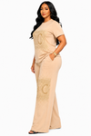 Golden Prestige Palazzo Pant Set(Beige)