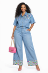 Jewel Luxe Denim Palazzo Set