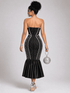 Midnight Pearl Illusion Mermaid Bandage Dress