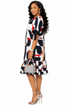 Chic Impression Ruffle Midi Dress(Black)