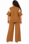 PREORDER 22 BROWN 2- PIECE  KNIT PANT SET