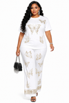 Golden Butterfly Luxe Pant Set(white)