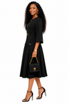 Sophisticated Grace Midi Dress(Black)