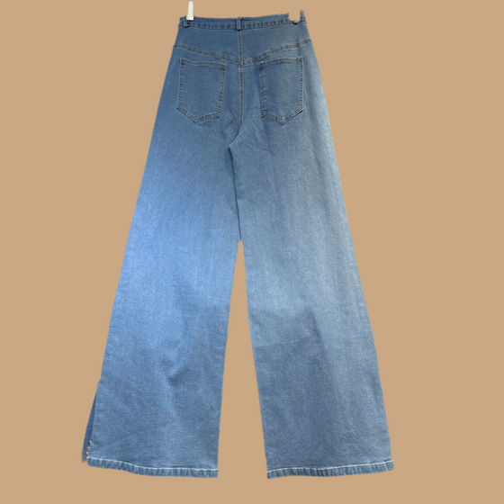 Golden rhinestone Starburst Wide-Leg Denim(BOTTOM)