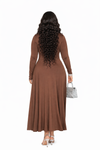 Mocha Turtleneck Flowy Maxi