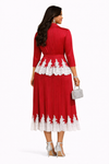 Regal Lace Trim MIYAKI  dress (wine)