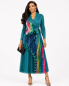 Aurora Sculpt Pleated MIYAKI Dress(Teal)