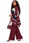 PREORDER 16 -WINE  3-PIECE  KNIT PANT SET