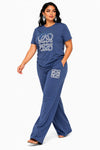 Navy Luxe Rhinestone Pant Set