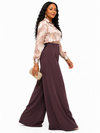 Deep Brown Palazzo Pants(Bottom)