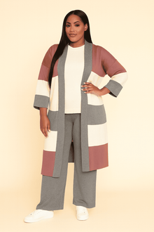  : Luxe Colorblock Knit 3-Piece Set(Grau)