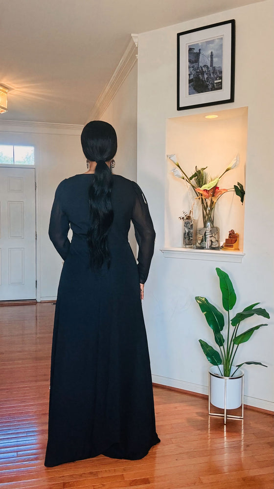 Black Crystal Embellished Maxi Dress ✨🖤