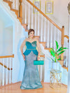 Empress Glow Peplum Mermaid Dress(Green)