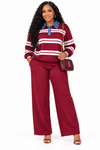 PREORDER 10 - WINE 2- PIECE KNIT PANT SET