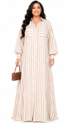 Champagne Breeze Maxi Shirt Dress