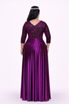 Luxury Velvet Peplum Dress (Magenta)