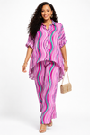 Pink/Fuchsia High-Low Palazzo Set