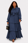 Serenity Layers Maxi Dress(Navy)
