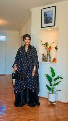  Elegant Draped Blouse & Pleated Pants Set🌸✨(BLACK)