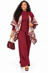 PREORDER 12- WINE 3-PIECE KNIT PANT SET