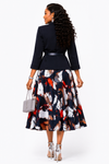 Royal Elegance Jacket & Midi Dress Set(Floral)