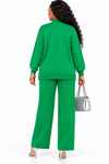 PREORDER 06– GREEN 2- PIECE KNIT PANT SET