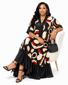green emerald velvet dress Black plus size dress with abstract print