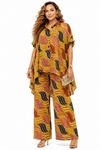 Golden Wave High-Low Palazzo Set
