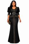 Black Empress Couture Beaded Mermaid Gown